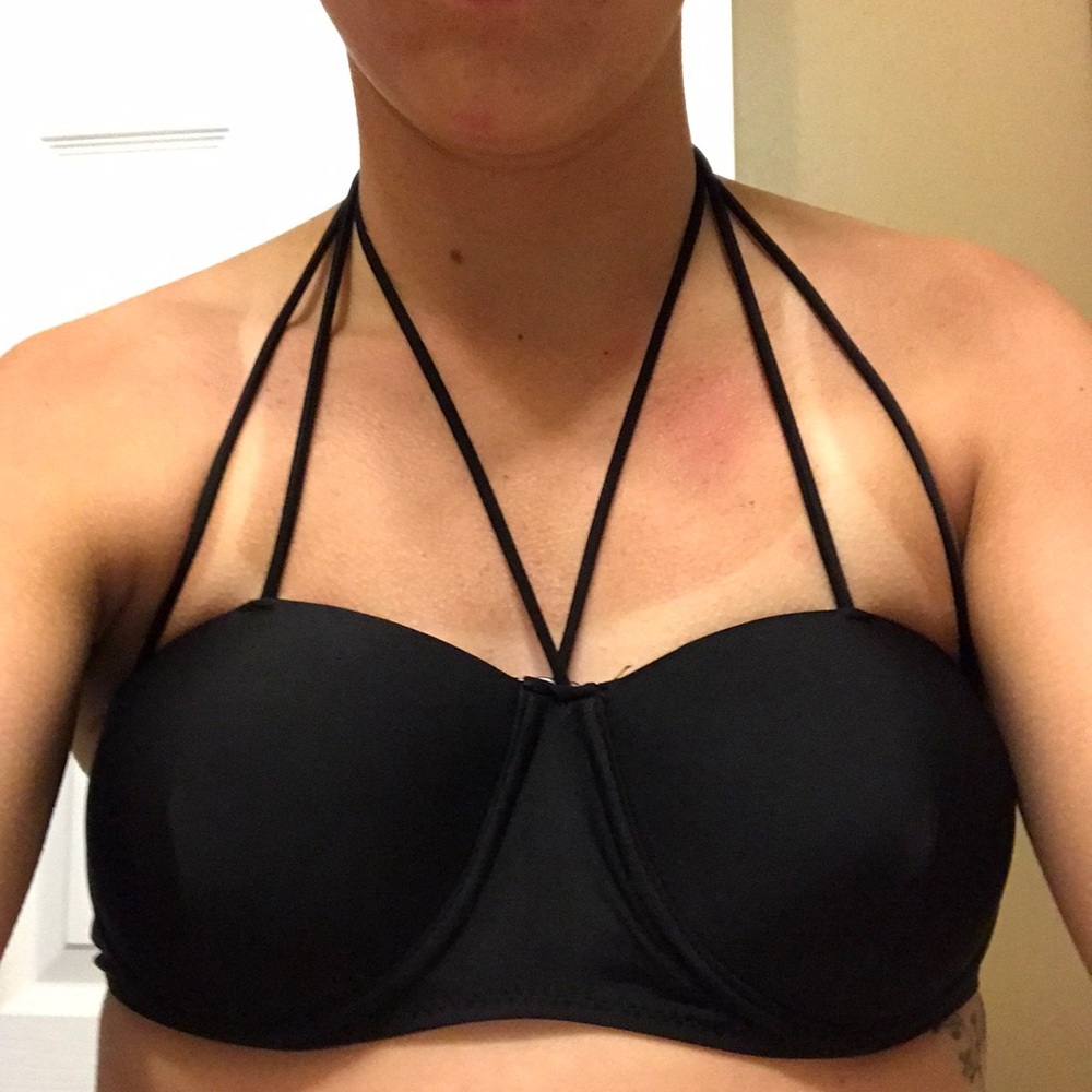 Black strappy bikini top